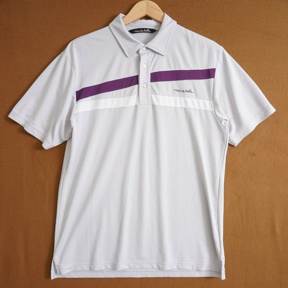 Travis Mathew Mens Shirt Polo Short Sleeve Gray Pu